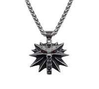Giditrus Collier avec pendentif Witcher - Collier avec pendentif en forme de loup de Geralt - Chaîne réglable de 60 cm - Bijoux de cosplay pour les fans de fantaisie