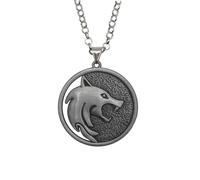 Giditrus Collier Witcher Médaillon - Pendentif Loup Vesemir Double Face Réglable Chaîne 55 cm - Bijoux Cosplay Cadeau pour les fans de fantaisie