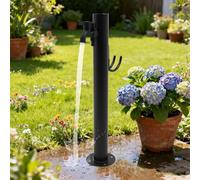 GIDRLL Colonne d'eau de jardin en acier inoxydable - Point de prélèvement d'eau moderne avec robinet et support de tuyau (A)