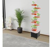 GIDRLL Système de culture hydroponique Tower Growing System, 80 trous, 10 étages, système de culture sans terre avec pompe d'hydratation, minuterie, roues et pots en filet pour herbes, fruits et
