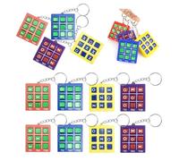 GIDWRIY 12 Pièces Porte Clef Tic Tac Toe,Mini Porte Clef Enfant,Porte Clés Cadeau Anniversaire,Plastique Porte-Clés Jouet Amusant,Tic Tac Toe Pendentif,Porte Clefs Récompense pour Garçons Filles