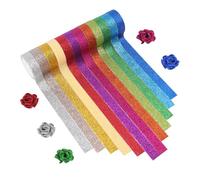 GIDWRIY 12 Rouleaux Washi Tape Scrapbooking,Ruban à Paillettes,Tape Couleur,Ruban Adhésif Coloré Créatif,Rubans de Masquage Glitter,Masking Tapes Pailleté,Rubans Emballage Cadeau pour Bricolage