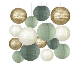 GIDWRIY 15 Pièces Lampion Papier Vert Sauge,Lanterne Papier Exterieur,Lanterne Decoration Mariage,Lanternes Chinoises,Deco Anniversaire Lampion BaptêMe,Suspension Boule Papiers pour Party Jardin
