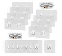 GIDWRIY 16 Pièces Crochet Autocollant Adhesif,Crochets Adhesifs Muraux Salle de Bain,Crochet Douche Sans Percage,Accroche Transparent Adhesive,Accroche Murale Cuisine,Crochet Adhesif Mural Decoratif