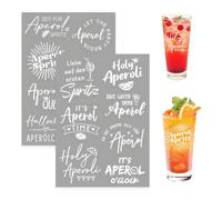 GIDWRIY 2 Pièces Autocollants Personnalisés pour Verre Aperol,Stickers pour Verre Personnalisé,Rub Ons,Film de Transfert pour Verres à Vin,Autocollants Scrapbooking pour Les Amateurs D'Apérooliques