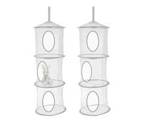 GIDWRIY 2 Pièces Filet de Rangement Suspendu,Rangement Derriere Porte,Filet Peluche à Suspendre Pliable,Range Doudou Mural avec 3 Niveaux,Organiseur de Jouet à Suspendre Chambre pour Vêtements