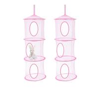 GIDWRIY 2 Pièces Filet de Rangement Suspendu,Rangement Derriere Porte,Filet Peluche à Suspendre Pliable,Range Doudou Mural avec 3 Niveaux,Organiseur de Jouet à Suspendre Chambre pour Vêtements