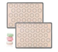GIDWRIY 2 Pièces Tapis Silicone Patisserie Macaron,Feuille de Cuisson pour Macarons Réutilisable,Tapis de Cuisson pour Four,Feuille à Pâtisserie pour Étaler la Pate,Ustensiles à Pâtisseries pour Pain