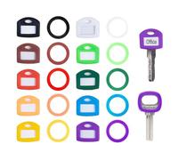 GIDWRIY 20 Couvre Clef Couleur,Cache Clé Ronds Et Carrés,Capuchon Clef Abus,Protege Clefs Maison,Identifier Clés,Protection Clé Flexibles,Accessoires Clefs,Capuchon étiquettes,Couvre Clés Étanches