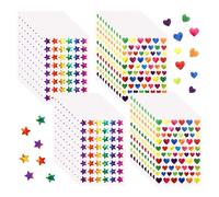 GIDWRIY 2340 Pièces Coeur Stickers Paillettes Scrapbooking,Gommette Etoiles Autocollantes,Gommettes Carnaval Brillante,Petit Sticker Brillant Multicolore Cadeau Emballage pour Activité Manuelle