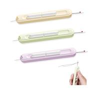 GIDWRIY 3 Pièces Enfile Aiguille et Découseur 2 en 1,Decoud Vite et Enfile Aiguille Couture Main,Needle Threader Tool,Enfile Aiguille pour Broderie,Passe Fil Aiguille Couture Machine A Coudre pour DIY