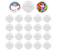 GIDWRIY 30 Pièces Badge Personnalisable Rond 58 mm,Faire Des Badges Photo,Badge à épingle Blanc,Badges Transparent Acrylique,Badge Sans Machine,Bricolage Badge Artisanat pour DIY Porte-Nom Vêtements