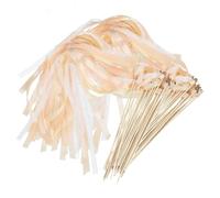 GIDWRIY 30 Pièces Baguette de Ruban Mariage,Baguette Clochette Mariage,Baguettes Banderole avec Cloches,Bâtons de Ruban avec Dentelle Mariages,Baguettes Magiques à Decorer en Dentelle,Baton Ribbon
