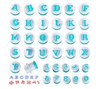 GIDWRIY 36 PCS Kit Emporte Piece Alphabet et Chiffre,Moule Chiffre et Lettre Pate a Sucre,Tampon Lettre Alphabet Patisserie,Moule Fondant Chocolat,Decoupoir Patisserie,Tampon Embosseur à Biscuits