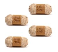 GIDWRIY 4 Pièces Fil pour Crochet Camel,Polyester Yarn,Tshirt Yarn,Fil de Coton Epais pour Crochet,Fils pour Crocheter Sac a Main,Thick Cotton Yarns,Douce Fils à Tricoter pour Adulte Bricolage