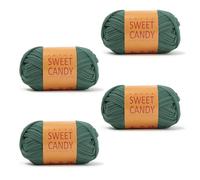 GIDWRIY 4 Pièces Fil pour Crochet Vert,Polyester Yarn,Tshirt Yarn,Fil de Coton Epais pour Crochet,Fils pour Crocheter Sac a Main,Thick Cotton Yarns,Douce Fils à Tricoter pour Adulte Bricolage