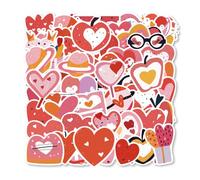 GIDWRIY 50 Pcs Stickers Saint Valentin,Autocollant Scrapbooking Lecture,Aesthetic Stickers Ordinateur Portable,Autocollant Imperméable,Sticker Album Photo,Autocollants Décoratifs,Sticker Album Photo