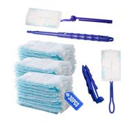 GIDWRIY 50 Pièces Plumeau Poussiere Recharge,Plumeau Telescopique,Plumeaus de Nettoyage,Duster Recharge Dépoussiérante,Kit De Dépoussiérage,Plumeaus Aimanté Recharge avec 2 Poignée pour Bureaux