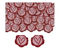 GIDWRIY 50 Pièces Sceau de Cire Autocollant Coeur,Cachet de Cire Autocollant Mariage,Cire a Cacheter Auto-AdhéSifs,Sceau Enveloppe,Timbre Cire Cacheter Emballage,Wax Seal pour Cadeau Scrapbooking