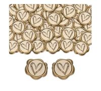 GIDWRIY 50 Pièces Sceau de Cire Autocollant Coeur,Cachet de Cire Autocollant Mariage,Cire a Cacheter Auto-AdhéSifs,Sceau Enveloppe,Timbre Cire Cacheter Emballage,Wax Seal pour Cadeau Scrapbooking