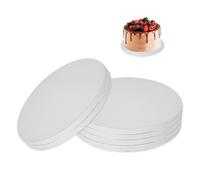 GIDWRIY 6 Pièces Plateau Gateau Rond 12 MM X 8 Inch,Support Gateau Carton,Cake Board Rond,Disque Patisserie,Cake Drum,Planche à Gâteau,Support de Presentation Patisserie,Semelle Gateau Réutilisable