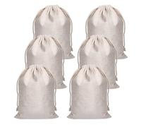 GIDWRIY 6 Pièces Pochon Tissu 20x30 cm,Sachet Tissu Avec Cordon,Sacs En Coton,Pochette Tissus Cadeau,Sachet Toile de Jute,Sac à Pain En Lin,Pochette Bijoux,Sacs Réutilisables à Fruits et Légumes