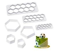 GIDWRIY 7 Pièces Emporte Piece Hexagone Foot,Emporte-Pièces Plastique,Moule Gateau Ballon de Foot,Emporte Piece Patisserie Tartelette,Emporte Pièce Biscuits,Emporte-Pièce Géométriques pour Décoration