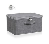GIDWRIY Boite Rangement Tissu Verrouillable 30 X 20 X 14 cm,Boite de Rangement Vetement Dressing,Clothes Storage Box Organizer,Boîtes de Déménagement,Caisse Rangements Pliable pour Soutiens-Gorge