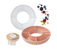 GIDWRIY Bol à Collation pour Stanley,Coupe à Goûter pour Stanley Cup Snack Bowl,Assiettes a Snack 4 Compartiments,Plat Aperitif Avec Couvercle,Plateau de Service Divisé pour Bonbons, Popcorn-Rose