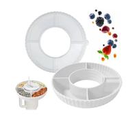 GIDWRIY Bol à Collation pour Stanley,Coupe à Goûter pour Stanley Cup Snack Bowl,Assiettes a Snack 4 Compartiments,Plat Aperitif Avec Couvercle,Plateau de Service Divisé pour Bonbons, Popcorn-Blanc