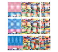 GIDWRIY Lot de 12 Feuilles Autocollants Numérotés,Etiquettes Autocollantes pour Painting Diamant,étiquettes Numérotées,Stickers Couleur,Stickers Numéro Coeur Carrés et Ronds pour Trier Et Organiser