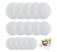 GIDWRIY Lot de 15 couvercles en plastique pour bocaux en 3 tailles, bouchons réutilisables, bouchons pour boîtes transparentes, couvercle hermétique universel