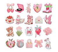 GIDWRIY Lot de 20 Ecusson A Coudre Enfant,Patch Thermocollant Vetement,Patch Textile,écusson Brodé,Jeans Patchs Broderie à Coudre,Ecusson Thermocollant,Diy Broderie Autocollant pour Bricolage