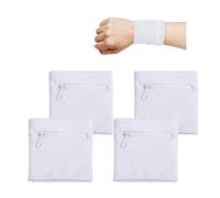 GIDWRIY Lot de 4 Portefeuille de Poignet,Bracelet de Sueur,Poche de Poignet avec Fermeture éclair,Sac de Poignet Homme Et Femme,Bandeau de Transpiration Poignet,Bracelet de Sport Poche pour Tennis