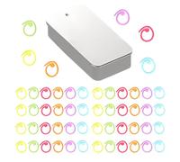 GIDWRIY Lot de 50 Anneau Marqueur Tricot Metal,Marqueur de Maille Crochet,Marqueurs Verrouillages,Epingle Crochet,Stitch Markers Knitting Marqueurs de Maille Colorés Avec Boîte de Rangement pour DIY