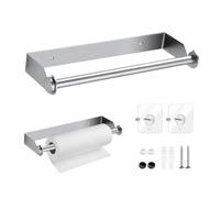 GIDWRIY Porte Sopalin Mural INOX 28 CM,Dérouleur Papier Sopalin Adhésif,Support Essuie Tout Mural sans Perçage,Support Rouleau Gros Papier Murale,Distributeur Essuie Tout Rouleau pour Salle De Bain