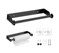 GIDWRIY Porte Sopalin Mural INOX 28 CM,Dérouleur Papier Sopalin Adhésif,Support Essuie Tout Mural sans Perçage,Support Rouleau Gros Papier Murale,Distributeur Essuie Tout Rouleau pour Salle De Bain
