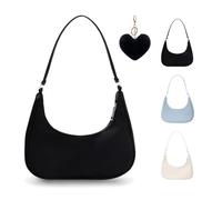 GIDWRIY Sac à Bandoulière Y2k, Sac à Main Vintage Année 90, sSac à Main en Forme de Croissant, Petit Sacs à Bandoulière pour Femme, Mini Sacs Femme Noir, Shoulder Bag Aesthetic pour Shopping,Travail