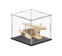 GIDWRIY Vitrine Acrylique Transparente 15x15x15 CM,Vitrine pour Collection Figurine,Boite Rangement Figurine,Boite Exposition Transparente,Vitrines pour Maquette avec Base pour Jouets, Statues