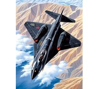 GIEAAO 5D Diamond Painting Complet Avion, Broderie Peinture Diamant Painting Combattant, Canevas Diamant kit Complet Point De Croix Broderie Salon Chambre Autocollant Mural Décoration 30x40 cm