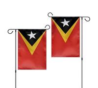 GIEAMTYU 1 drapeau de jardin double face du Timor oriental de 30,5 x 45,7 cm, polyester robuste 220D, drapeau du Timor-Leste pour décoration de jardin et cour.