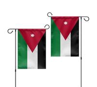 GIEAMTYU 1 drapeau de jardin jordanien double face 30,5 x 45,7 cm, polyester robuste 220D, drapeau hachémite du royaume de Jordanie pour décoration de jardin et cour (Jordanie)
