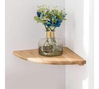 Gieanoo Étagère d'angle à suspendre, 18 cm, en chêne massif, étagère murale en bois avec extrémités rondes, style vintage maison de campagne, pour chambre à coucher, salon, rayon de courbure