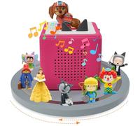 Gieanoo Étagère de rangement magnétique ronde en bois de pin pour 10 à 20 personnages pour salle de jeux pour enfants (gris)