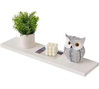 Gieanoo Étagère flottante en bois de chêne massif blanc de 40 cm, étagère murale pour radiateur, étagère d'affichage pour salon, cuisine, chambre à coucher