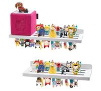 Gieanoo Étagère magnétique pour Tonies, blanc pour Tonies, étagère pour 70 à 75 personnages, lot de 2 figurines Tonies en bois de pin, compatible avec station de charge pour chambre d'enfant