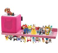 GIEANOO Etagère magnétique pour Tonies,Etagère Tonie Box pour 30-36 Figures en Bois de pin Rose Etagère Flottante pour Chambre d'enfant et Salle de Jeux