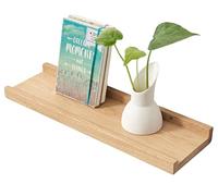 GIEANOO Étagère Murale, 40cm Étagère Flottante en Bois de chêne Massif, Rustique Etagere Bois pour Salon, Cuisine, Chambre, Salle de Bain