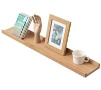 GIEANOO Étagère Murale, 50cm Étagère Flottante en Bois de chêne Massif, Rustique Etagere Bois pour Salon, Cuisine, Chambre, Salle de Bain