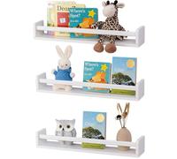 Gieanoo Étagère murale flottante pour livre de chambre d'enfant, 40 cm - Pour chambre d'enfant (blanc, bois, 40 cm)